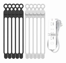 10PCS Reusable Silicone Cable Ties Cord Organizer Wire Holder Charger Cable Wrap picture