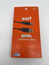 Surf onn. 10 ft USB Printer Cable 10ft or 3m High Speed Certified USB, NIB picture