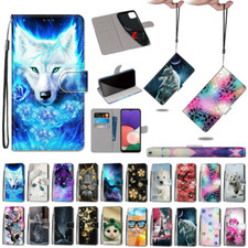 Flip Lion Dog Wolf Cat Flower Wallet Cover Case For S25 Edge S23 Ultra S24 FE picture