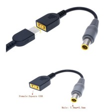 Slim Square Female to 7.9*5.5mm Laptop Adapter DC Tip Converter Cable for picture