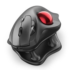 Red M511 Wireless Trackball Mouse Rechargeable Ergonomic Bluetooth USB PC picture