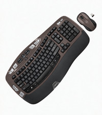 Logitech MK550 Comfort Wave K350 Brown Wireless Ergonomic Keyboard M510 Mouse picture
