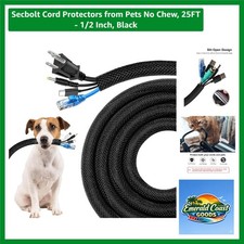 25FT No-Chew Pet Cord Protectors, 1/2 Inch, Flame-Retardant & Stylish picture