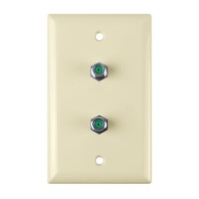 Construct Pro Wall Plate with Dual 3.0 GHz F-81 Connectors (Ivory) picture
