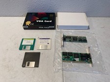 Vintage PC ISA VGA Graphics Cards Lot w/ Floppy Disks Retro Computer picture