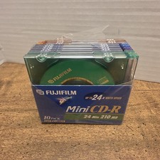 Fujifilm Mini CD-R 10 Pack 5 Colors 24 Minute 210MB Up to 24x Speed OPENED NEW picture