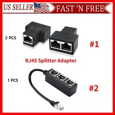 NEW RJ45 Splitter Adapter 1 to 2/3 Ways CAT 7 6 5 LAN Ethernet Cable Connector picture