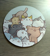 Kawaii Cute Round Light Blue Multicolored Cats Mouse Pad picture