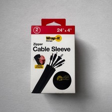Wrap-It Storage - Zipper Cable Sleeve - Black,  2 pack, NEW in box, 24
