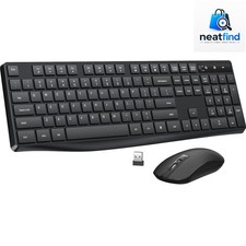 2.4G Wireless Keyboard Mouse Combo, Full-Sized for Computer- Black picture