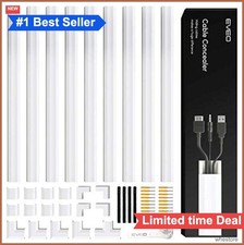 Cable Hider Wall Cord Cover 153 Inch White Raceway Adhesive TV Wire Concealer picture
