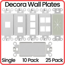 Big-A - Decorator Wall Plate Keystone Jack Blank Flexible Opening Insert LOT picture