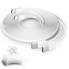 Flat USB A to USB C Extension Cable 10FT 2-Pack,Long Type C Extension Cable for picture