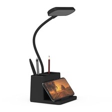  LED Desk Lamp for Home Office Bedroom, Battery Operated Table Light for Black picture
