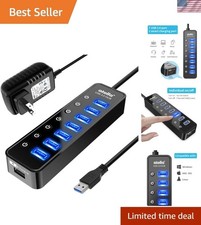7-Port USB 3.0 Hub with Smart Charging - Expand Your Connectivity Effortlessly picture