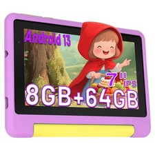 Urao Kids Tablet 7 inch Android 13 Tablets 32GB / 64GB Shockproof Blue ＆ Purple picture