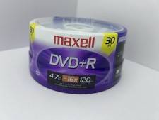 Maxell DVD+R 16X  4.7GB  120-Min 30-Pack  Spindle Sealed New Sealed  picture
