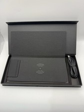 Innovative Design Wireless Charging Mouse Pad Black Faux Leather picture