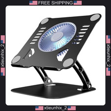 Laptop Cooling Stand with 3-Speed Fan, Adjustable Height & Angle, Black picture