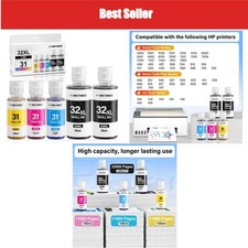 31 32XL Ink Refill Bottles for HP Smart Tank Printers 5 Pack picture