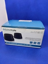 Sanyun SW-102 Multimedia Speaker Set w/ LED Excellent. Black, USB or 3.5MM Jack. picture