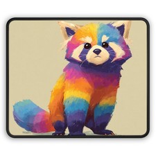 Rainbow Red Panda Gaming Mouse Pad | Colorful Animal Artwork picture