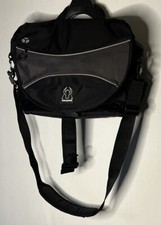 YAK PAC Messenger Crossbody Computer Bag Black Gray Many Pockets picture