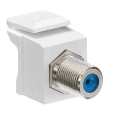 Leviton CAT 41084-FWF Snap-In Quickport Nickle F-Connector, White EACH picture