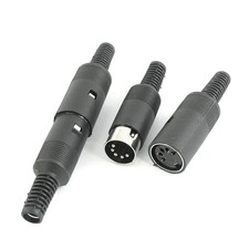 2 Pairs Black Plastic Housing 5Pin Male Female DIN Jack Socket for 6mm Cable picture