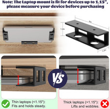 3 PCS Under Desk Laptop Mount with Anti-Scratch Felt Board Under Desk Laptop ... picture