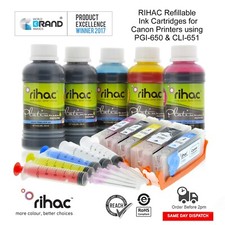 Rihac Refillable Cartridges for CANON MX726 MX926 printer CLI-651 + Refill Ink picture