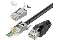 VCELINK Cat7 Shielded RJ45 Pass Through Connector Kit w/ Boots & Load Bars 30 Pk picture