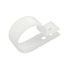 50 Pcs 1 Inch R-Type Nylon Cable Clamp，White 1