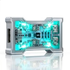8K USB-C Gaming Dock with Clear Glass Window, Cartoon Print & LED Light Silver picture