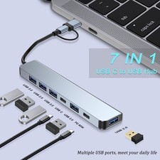 7-in-1 USB-C Hub Adapter Type-C Hub USB 3.0 Docking Station For Pro/Air iPad Pro picture