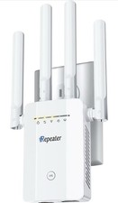 Paleoer WiFi Repeater Range Extender Booster 4 Antennas WPS 2 LAN White picture