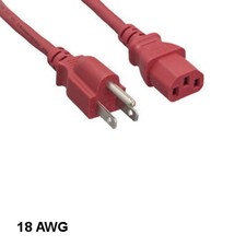 10x Red 10ft AC Standard Power Cord NEMA515P to IEC60320 C13 18AWG 10A/125V SJT picture