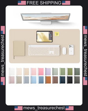 Leather Desk Pad Protector Large Mouse Pad Non-Slip Waterproof Eggshell picture