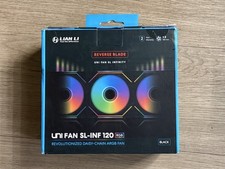 LIAN LI UNI FAN SL INFINITY 120 RGB Black Reverse Blade Brand New Unused picture