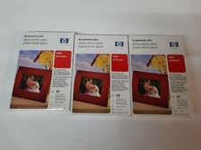 HP Premium Plus Glossy Photo Paper 4 x 6 Inch 45 Sheets New Sealed Lot of 3 picture