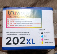Uniwork 202XL Compatible Inkjet Ink Cartridge 4-Pack for Epson BK/C/M/Y picture