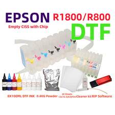 DTF Printing Kit for Stylus R800 R1800: CISS, Ink, Film, Powder, RIP picture