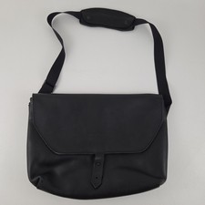 WaterField Designs Leather Laptop Messenger Bag Black Padded Made In SF USA picture