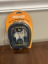 MAXELL 20' Coiled HEADPHONE CORD with 4 ADAPTERS HP-20 190399 NIB NEW Sealed picture