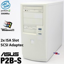2x ISA SLOT COMPUTER ASUS P2B-S SCSI ADAPTEC PC PENTIUM III 500MHZ LAN LPT SOUND picture