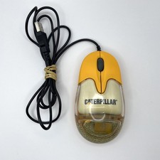 RARE Caterpillar CAT Dump Truck Aqua Wired USB Computer Mouse Tested & WORKS picture