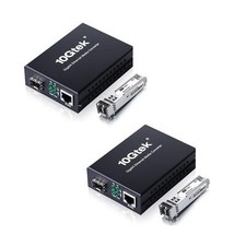 A Pair of Gigabit Multi-Mode LC Fiber Media Converter, with 2 Pcs SFP SX Modu... picture