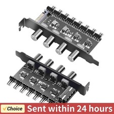 8-Channel PC Chassis Fan Hub 4-Knob PWM Speed Controller SATA 4-Pin Adapter picture