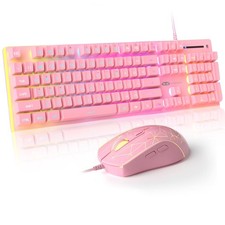GT838 Gaming Keyboard and Combo, 104 Keys RGB Backlit Quiet Wired Keyboards f... picture