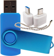 Mini Capacity USB Flash Drive Memory Sticks Thumb Drives with 1 OTG Micro Blue picture